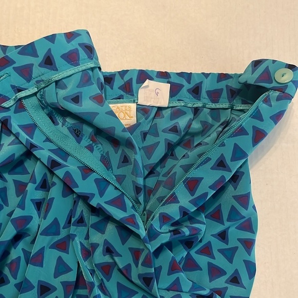 Pendleton Vintage 80's Blue Geometric Print Skirt Size 12 - Picture 6 of 8